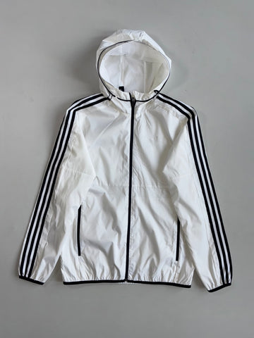 Adidas 3-Stripe Hooded Windbreaker Jacket(M/L)