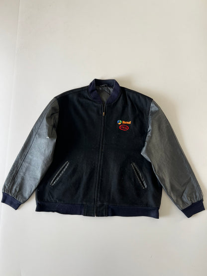 !                                         Super Premium Minimal Varsity Jacket Original Leather (2XL)