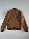 Solid Distressed Leather Jacket (M)