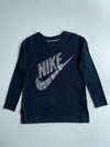 Nike Oversized Swoosh Graphic Black Long-Sleeve T-Shirt(M)
