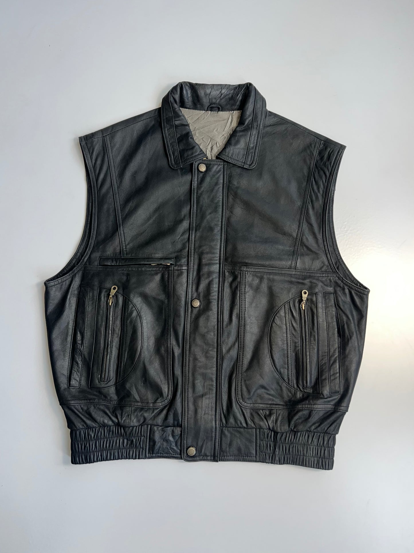 !      MC Neal Premium Original Leather Utility Jacket (L)