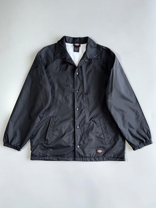 Vintage Dickies Coach Jacket Black Snap Button Windbreaker Workwear Streetwear (L)