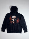 Spiral Direct Black "You Lose" Flaming Skull Graphic Pullover Hoodie (M)