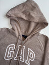 Gap | Heather Taupe Arch Logo Zip Hoodie | (M)