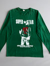 Vintage “Super Star” Dragon Graphic Long Sleeve Tee Green (M/L)
