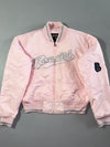 Y2K Rocawear Pink Satin Varsity Bomber Jacket (S)