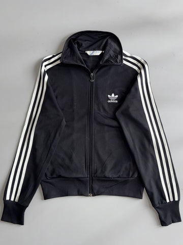 Adidas Firebird Black Track Jacket with White Stripes (S)