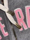 Superdry Grey & Neon Pink Applique Zip-Up Hoodie Women’s (S)