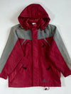 Vintage 90s Adidas Hooded Padded Jacket – Burgundy/Grey (2XL)