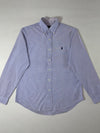 Polo Ralph Lauren Blue Gingham Check Button-Down Shirt – Custom Fit, (M)