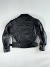 Swift Black & Grey Leather Motorcycle Racing Jacket – Armoured Panels (Padded) (M)