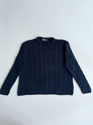 Polo Ralph Lauren Classic Cable-Knit Black Crewneck Sweater(2XL/3XL)