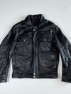 Screaming Eagle Black Leather Trucker Jacket (M)