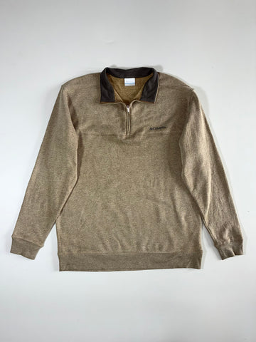 Columbia Tan Quarter-Zip Fleece Pullover (XL)
