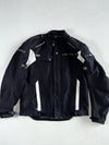 Ixon “Air Flow” Textile Motorcycle Jacket – Black/White Padded (2XL)
