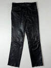 Vintage Louis Cafe Racer Black Leather Motorcycle Pants (W:34) (L:43)