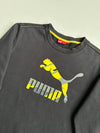 Puma Black & Yellow Big Logo Crewneck Sweatshirt | Size (S)