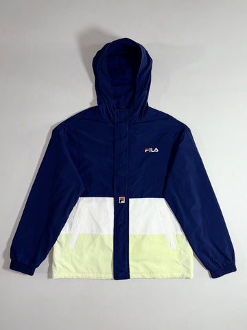 Fila | Navy White Lime Colorblock Hooded Windbreaker (S)