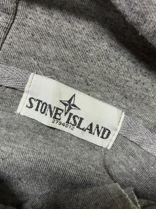 Stone Island Grey Full-Zip Hooded Sweatshirt (L)