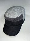 Black Yak Wool Military Cadet Cap – Two-Tone Grey, Metal Logo Plate (Adjustable)