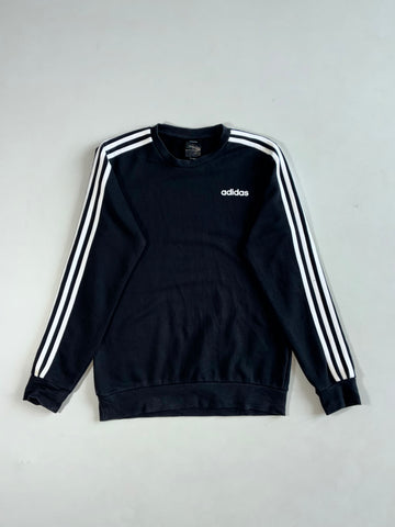 Adidas Essentials 3-Stripes Crewneck Sweatshirt – Black (S)