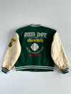 Seed Boy 76 Green Varsity Leather Sleeve Jacket (M/L)