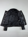 Vintage | Black Leather Double Rider Biker Jacket – Silver Zip Hardware | (S)