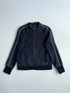 Vintage Adidas Black Piped Zip-Up Bomber Jacket (S)