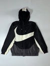 Nike Big Swoosh Black & White Hooded Windbreaker Jacket (XL)