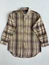 Vintage Polo by Ralph Lauren Brown Plaid Button-Down Shirt, Made in Canada (Xl)