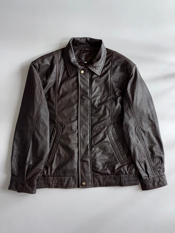Leather Clothes by R&G Bomber Jacket – Dark Brown (XL/2XL)