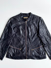 Danier Quilted Leather Moto Jacket – Navy woman’s (L)
