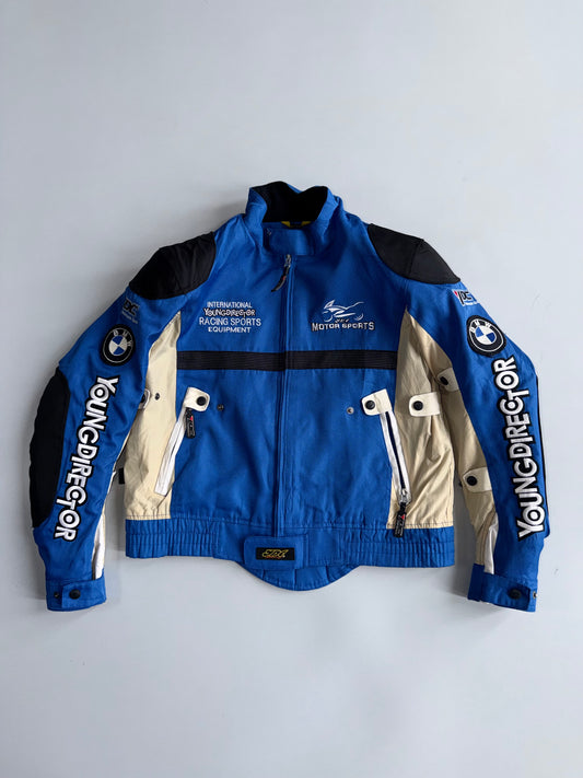YoungDirector BMW Motorsports Racing Jacket Padded Armor Blue (S)