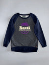 Roots Canada | “Athletic Goods 73” Raglan Crewneck Sweatshirt | Charcoal & Navy (M)