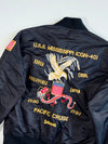 Schott NYC Black MA-1 Souvenir Bomber – Eagle Embroidery, US Navy & Flag Patches (M)