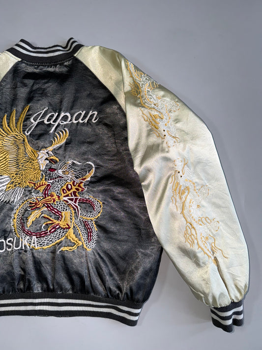 Vintage Japan Yokosuka Sukajan Jacket Eagle vs Dragon Embroidery (L)