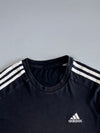 Adidas Black 3-Stripes Tee – White Shoulder Stripes & Logo (M)