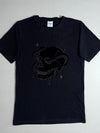 Zara | Black Velvet Skull Snake Embroidered Tee (XS)