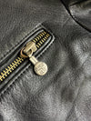 Classic Gear Black Leather Biker Jacket with Belt & Quilted Shoulders (L)