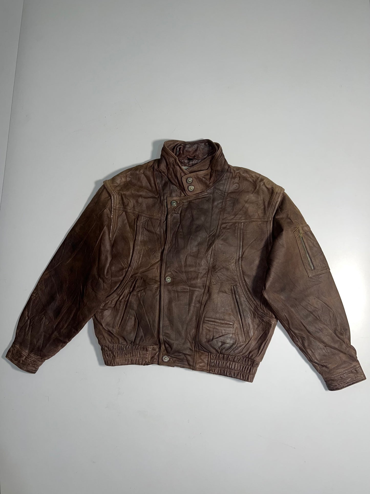 ZUltra RARE Original Leather Double Collar Jacket (L)