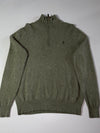 Polo Ralph Lauren Olive Quarter Zip Knit Sweater (S/M)