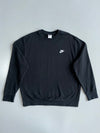 Nike Black Essential Crewneck Sweatshirt | Minimal Logo Pullover (XL)