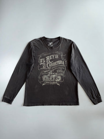Lucky Brand Carretera Highway to Hell Bandido Motorcycle Club Faded Washed Long Sleeve Tee (M/L)