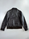 Dark Brown Leather Harrington Jacket (L)