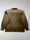 Vintage “Lupo Di Mare” Suede Leather Bomber Jacket Olive Green (XL)
