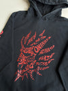 Oniarai Japanese Streetwear Black Red Kanji Graphic Hoodie – (L)