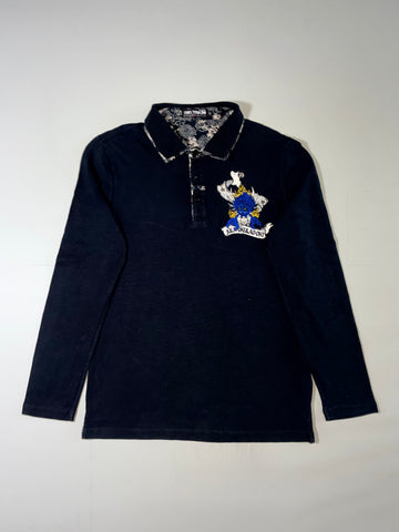 Big Train Osaka Japanese Oni Embroidered Long Sleeve Polo (L)