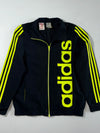Vintage Adidas Neon Linear Logo Track Jacket – Black (XS)