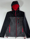Superdry Windtrekker Softshell Fleece Hooded Jacket Black/Grey/Red (S)