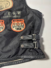Vintage Harley-Davidson Racing #64 Leather Trim Biker Vest (XL)